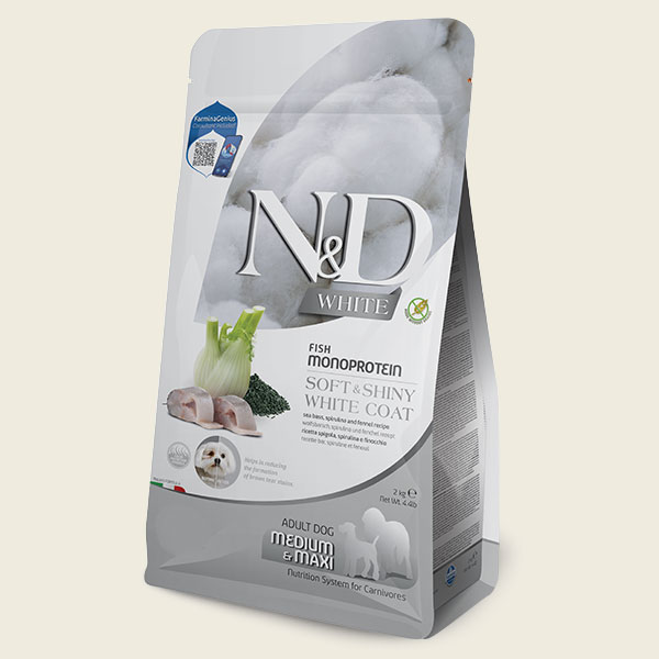 N&D White Canine - Spigola, Spirulina e Finocchio (Adult Medium Maxi)